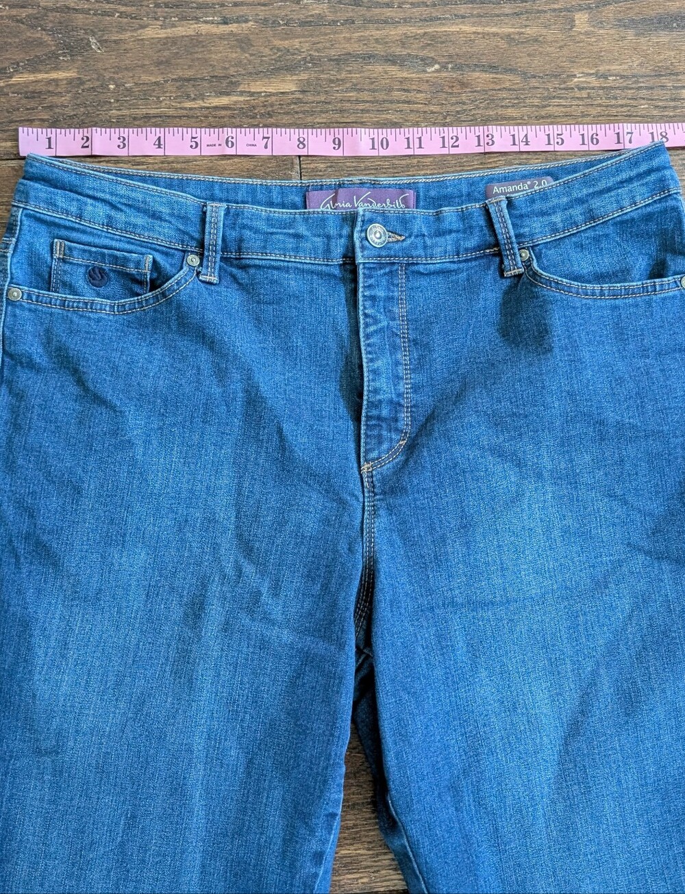 Gloria Vanderbilt Amanda 2.0 Slim Fit Straight Leg Blue Jeans - Picture 7 of 7